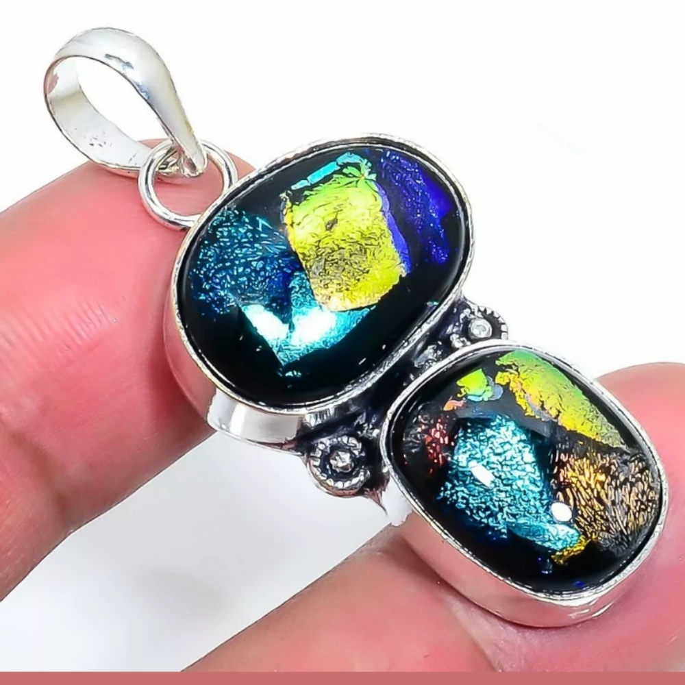 FINAL PRICE DROP!! Dichroic Glass Pendant